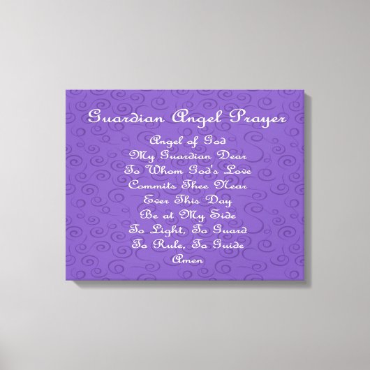 Guardian Angel Prayer Paars Canvas Afdruk (Voorkant)