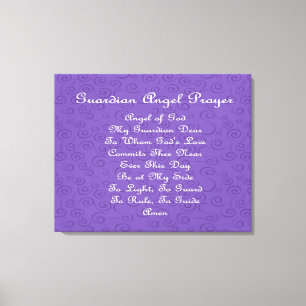 Guardian Angel Prayer Paars Canvas Afdruk