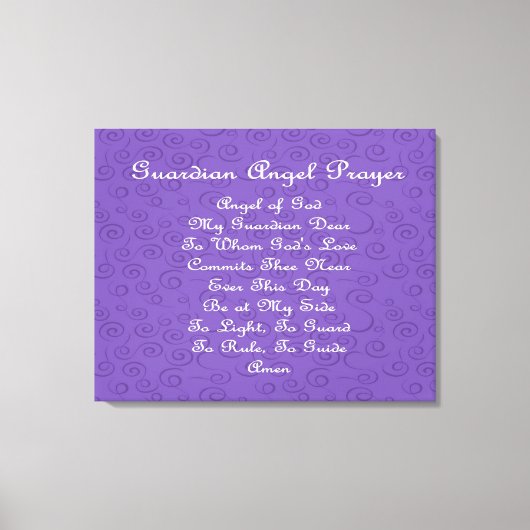 Guardian Angel Prayer Paars Canvas Afdruk (Voorkant)