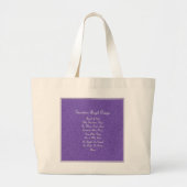 Guardian Angel Prayer Paars Grote Tote Bag (Voorkant)