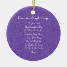 Guardian Angel Prayer Paars Keramisch Ornament