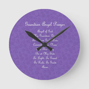 Guardian Angel Prayer Paars Ronde Klok