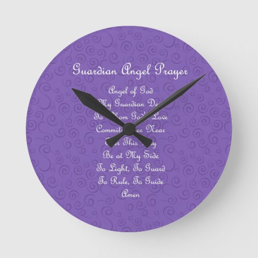 Guardian Angel Prayer Paars Ronde Klok (Voorkant)