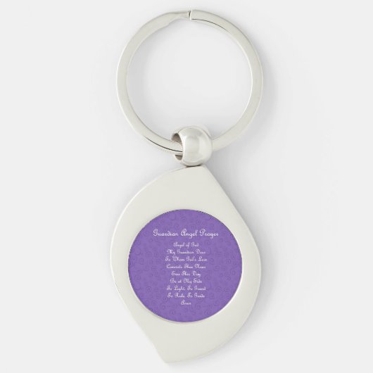 Guardian Angel Prayer Paars Sleutelhanger (Voorkant)