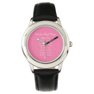 Guardian Angel Prayer Pink Horloge