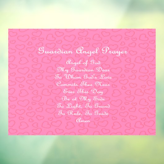 Guardian Angel Prayer Pink Raamsticker (Vel 3)