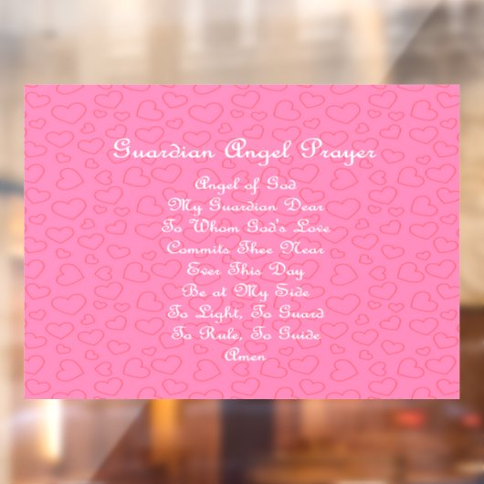 Guardian Angel Prayer Pink Raamsticker (Vel 2)