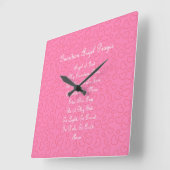 Guardian Angel Prayer Pink Square Wall klok (Hoek)
