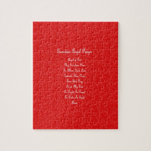 Guardian Angel Prayer Red Hearts Legpuzzel (Verticaal)