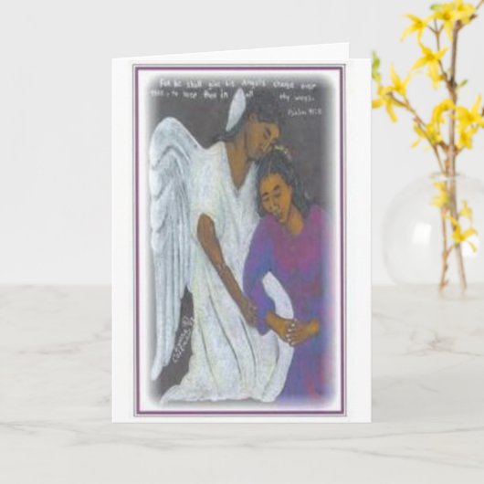 Guardian Angel (Psalm 91:11) Kaart (Gele Bloem)