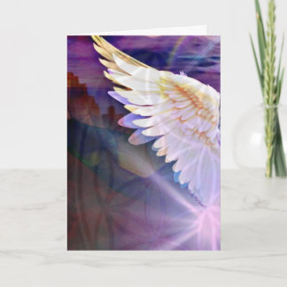 Guardian Angel Purple Wing – Blank Greeting Kaart