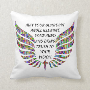 Guardian Angel Quote/Angel Wings Kussen