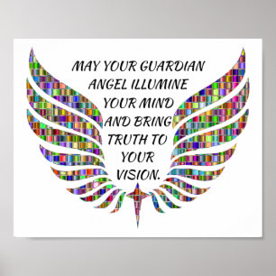 Guardian Angel Quote/Angel Wings Poster