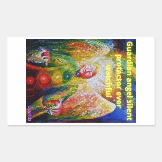 Guardian angel rechthoekige sticker (Voorkant)