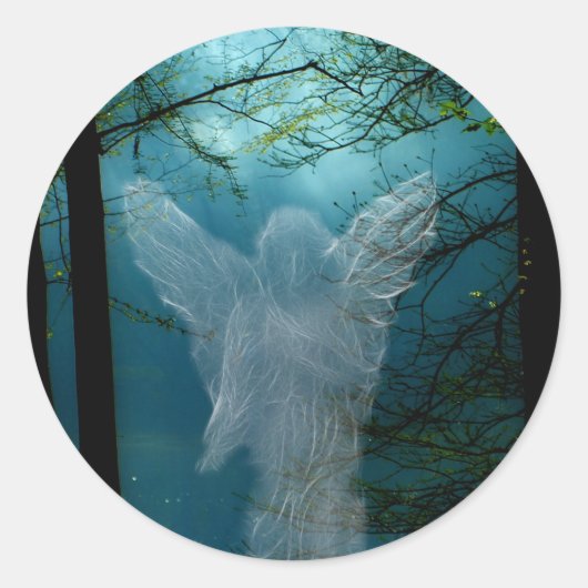 Guardian Angel Ronde Sticker (Voorkant)