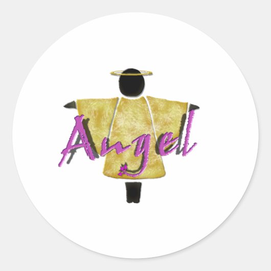 Guardian Angel Ronde Sticker (Voorkant)