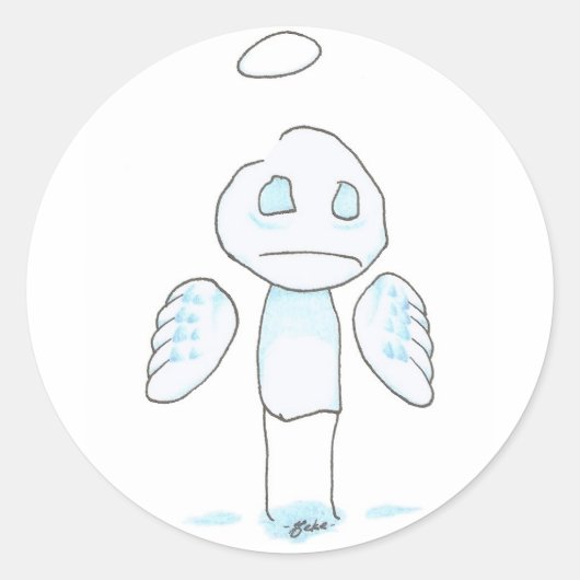 guardian angel ronde sticker (Voorkant)