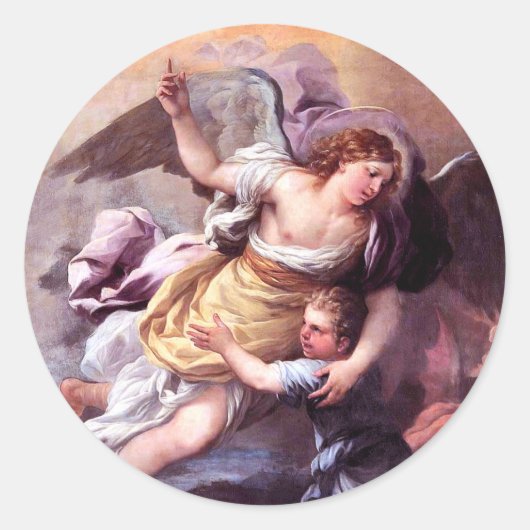 Guardian Angel Ronde Sticker (Voorkant)