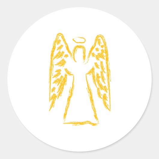 Guardian Angel Ronde Sticker (Voorkant)