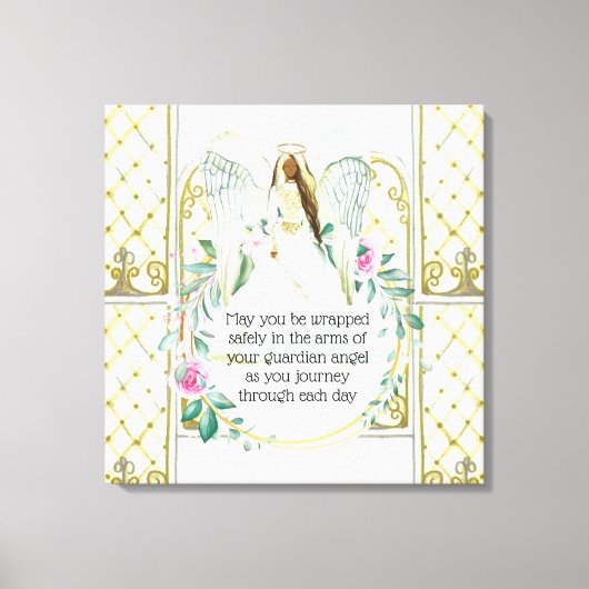 Guardian angel roos met ruitramen, meisjes citeren canvas afdruk (Voorkant)