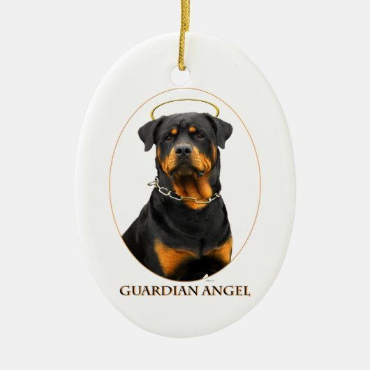 guardian angel rottweiler halo ornament (Voorkant)