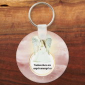 Guardian angel roze sky angels onder ons sleutelhanger (Voorkant)