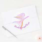 Guardian Angel – Sending Angel Hugs Fuchsia Pink Ronde Sticker (Envelop)