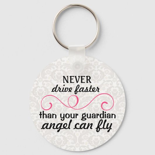Guardian Angel Sleutelhanger Pink Grey (Voorkant)
