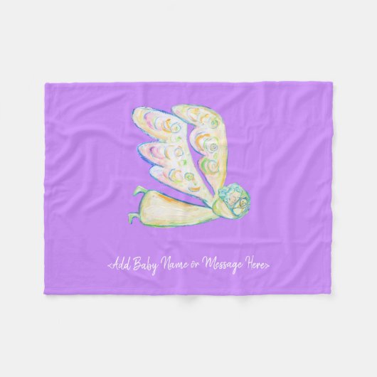 Guardian Angel Soft Fleece Custom Baby Blankets (Voorkant (Horizontaal))