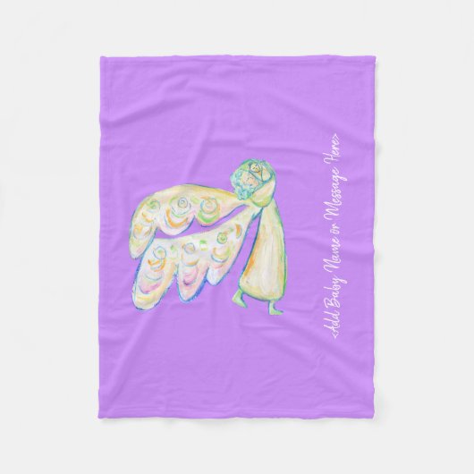 Guardian Angel Soft Fleece Custom Baby Blankets (Voorkant)