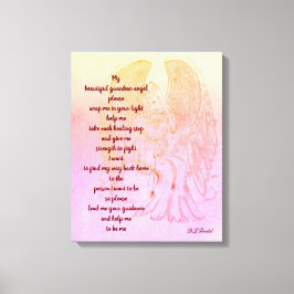 Guardian Angel spiritueel herstel gedicht kunst ca Canvas Afdruk