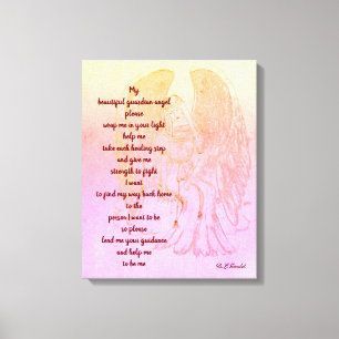 Guardian Angel spiritueel herstel gedicht kunst ca Canvas Afdruk