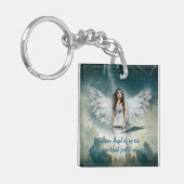 Guardian Angel Stormy Sky Blue White Sleutelhanger (Voorkant Links)