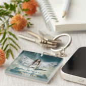 Guardian Angel Stormy Sky Blue White Sleutelhanger (Voorkant Rechts)