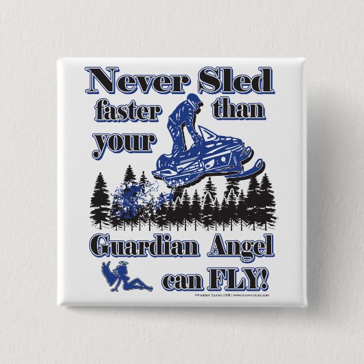 Guardian-Angel Vierkante Button 5,1 Cm (Voorkant)