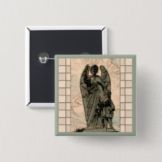 Guardian angel vierkante button 5,1 cm (Voorkant /achterkant)
