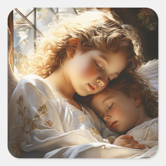 Guardian Angel Vierkante Sticker (Voorkant)