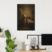 Guardian Angel Watching Over Sleeping Child Poster (Thuiskantoor)