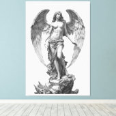 Guardian Angel: White Marble Sculpture Canvas Afdruk (Insitu (Houten vloer))