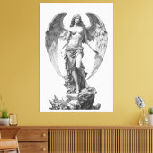 Guardian Angel: White Marble Sculpture Canvas Afdruk (Insitu (Woonkamer))