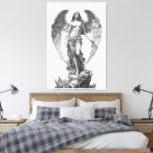 Guardian Angel: White Marble Sculpture Canvas Afdruk (Insitu (Slaapkamer))