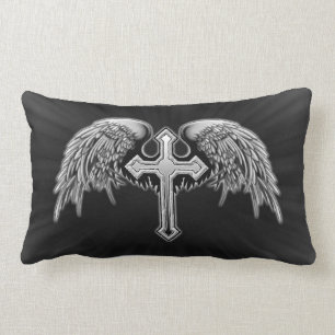 Guardian Angel Winged Cross Design Kussen