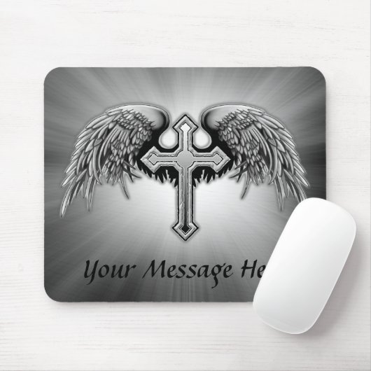 Guardian Angel Winged Cross Design Muismat (Met muis)