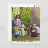 Guardian Angel with Children & Lit Tree Briefkaart (Voorkant / Achterkant)