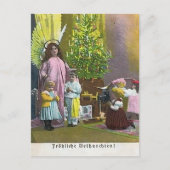 Guardian Angel with Children & Lit Tree Briefkaart (Voorkant)