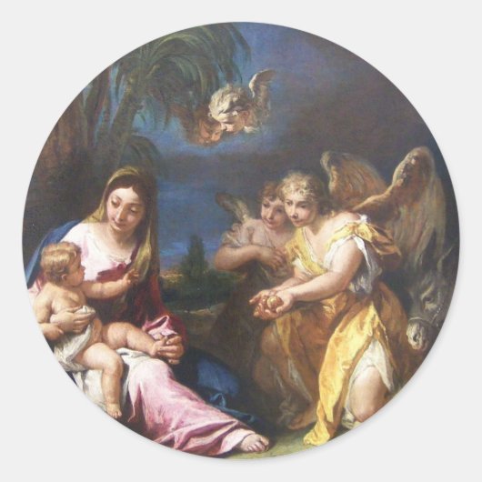 Guardian Angels Aanbieden Geschenken Ronde Sticker (Voorkant)