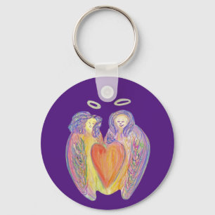 Guardian Angels Love Heart Pendant Sleutelhanger C