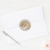 Guardian Angels met Baby Rozen Krans Ronde Sticker (Envelop)