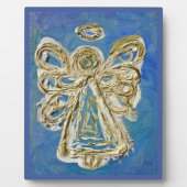 Guardian Blauwe Engel Schilderen Kunst Gift Plaque Fotoplaat (Voorkant)