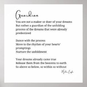 Guardian Comfort Aanmoediging Gedicht muurkunst Poster